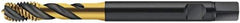 Walter-Prototyp - #6-32 UNC 3 Flute 2B Modified Bottoming Spiral Flute Tap - Cobalt, TiN Finish, 56.01mm OAL, Right Hand Flute, Right Hand Thread, Series AS2251005 - Industrial Tool & Supply