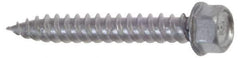 Buildex - #9 Hex Washer Head Sheet Metal Screw - Steel, 1-1/2" Length Under Head - Industrial Tool & Supply