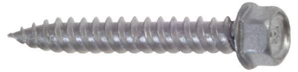 Buildex - #9 Hex Washer Head Sheet Metal Screw - Steel, 2" Length Under Head - Industrial Tool & Supply