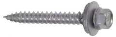 Buildex - #9 Hex Washer Head Sheet Metal Screw - Steel, 1-1/2" Length Under Head - Industrial Tool & Supply
