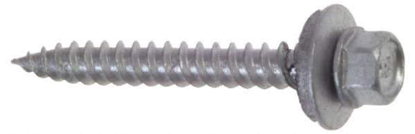Buildex - #9 Hex Washer Head Sheet Metal Screw - Steel, 3" Length Under Head - Industrial Tool & Supply