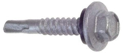 Buildex - 1/4", Hex Washer Head, Hex Drive, 1" Length Under Head, #3 Point, Self Drilling Screw - Steel - Industrial Tool & Supply