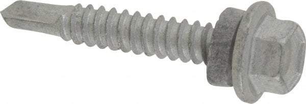 Buildex - 1/4", Hex Washer Head, Hex Drive, 1-1/2" Length Under Head, #3 Point, Self Drilling Screw - Steel - Industrial Tool & Supply