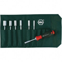 Wiha - 8 Piece, 5 to 10mm Nut Driver Set - Standard Shaft, Cushion Grip Handle - Industrial Tool & Supply