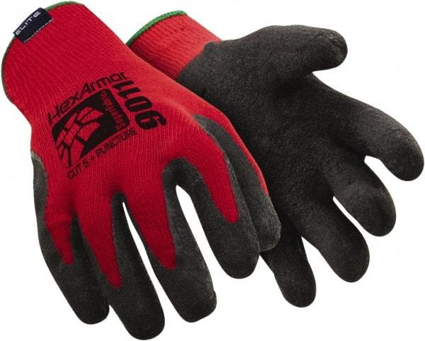 HexArmor - Size 2XL (11), ANSI Cut Level A7, Puncture Level 4, SuperFabric Cut & Puncture Resistant Gloves - Palm & Fingers Coated, SuperFabric, Open Cuffs, Red/Black, Paired - Industrial Tool & Supply