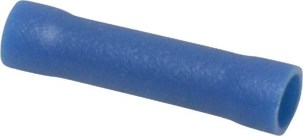 Thomas & Betts - 16 to 14 AWG Compatible, Vinyl Fully Insulated, Crimp-On Butt Splice Terminal - Copper Contacts, 0.986" OAL, Blue - Industrial Tool & Supply