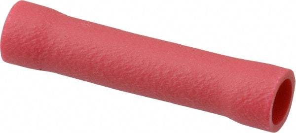 Thomas & Betts - 22 to 16 AWG Compatible, Vinyl Fully Insulated, Crimp-On Butt Splice Terminal - Copper Contacts, 0.986" OAL, Red - Industrial Tool & Supply