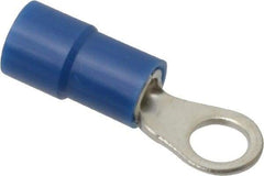Thomas & Betts - 16-14 AWG Partially Insulated Crimp Connection Circular Ring Terminal - #8 Stud, 0.803" OAL x 0.26" Wide, Tin Plated Copper Contact - Industrial Tool & Supply