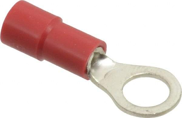 Thomas & Betts - 22-16 AWG Partially Insulated Crimp Connection Circular Ring Terminal - #10 Stud, 0.858" OAL x 0.315" Wide, Tin Plated Copper Contact - Industrial Tool & Supply