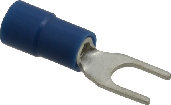 Thomas & Betts - #8 Stud, 16 to 14 AWG Compatible, Partially Insulated, Crimp Connection, Standard Fork Terminal - Industrial Tool & Supply