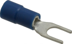 Thomas & Betts - #8 Stud, 16 to 14 AWG Compatible, Partially Insulated, Crimp Connection, Standard Fork Terminal - Industrial Tool & Supply