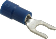 Thomas & Betts - #8 Stud, 16 to 14 AWG Compatible, Partially Insulated, Crimp Connection, Locking Fork Terminal - Industrial Tool & Supply
