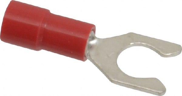 Thomas & Betts - #10 Stud, 22 to 18 AWG Compatible, Partially Insulated, Crimp Connection, Locking Fork Terminal - Industrial Tool & Supply