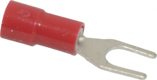 Thomas & Betts - #8 Stud, 22 to 16 AWG Compatible, Partially Insulated, Crimp Connection, Standard Fork Terminal - Industrial Tool & Supply