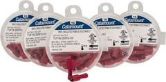 Thomas & Betts - 22 to 16 AWG, Vinyl, Fully Insulated, Female Wire Disconnect - 1/4 Inch Wide Tab, Red, RoHS Compliant, UL 94 V-0 - Industrial Tool & Supply