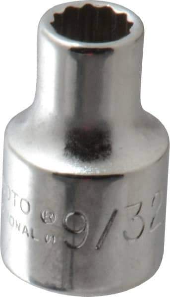 Proto - 9/32", 3/8" Drive, Standard Hand Socket - 12 Points, 1-5/16" OAL, Alloy Steel, Chrome Finish - Industrial Tool & Supply