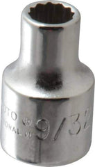 Proto - 9/32", 3/8" Drive, Standard Hand Socket - 12 Points, 1-5/16" OAL, Alloy Steel, Chrome Finish - Industrial Tool & Supply