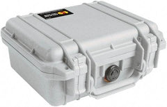 Pelican Products, Inc. - 9-11/16" Wide x 4-7/8" High, Clamshell Hard Case - Silver, Polyethylene - Industrial Tool & Supply