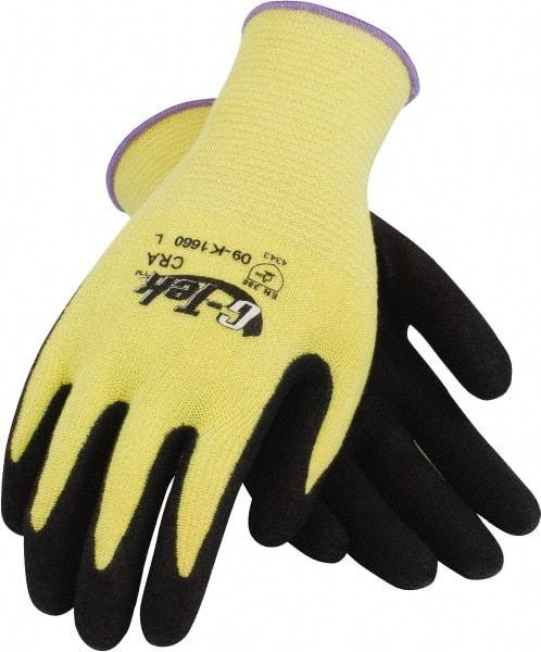 PIP - Size 2XL, ANSI Cut Lvl A2, Cut Resistant Gloves - Palm & Fingers Coated, Yellow/Black - Industrial Tool & Supply