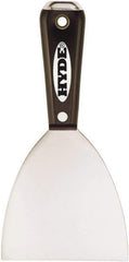 Hyde Tools - 2" Wide Chisel Edge Blade Stainless Steel Putty Knife - Flexible, Straight Nylon Handle, 7-3/4" OAL - Industrial Tool & Supply