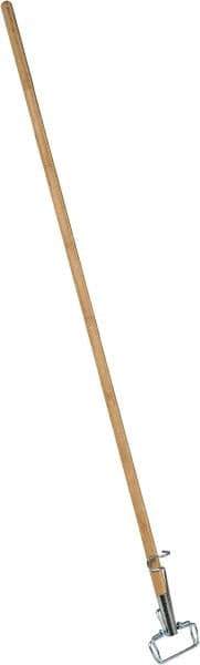 PRO-SOURCE - 60" Standard Wood Quick Connect Mop Handle - Metal Connector, Use with Wet Mops - Industrial Tool & Supply