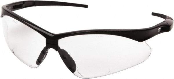 PYRAMEX - +2, Clear Lenses, Scratch Resistant, Framed Magnifying Safety Glasses - UV Protection, Black Nylon Frame, ANSI Z87.1 - Industrial Tool & Supply