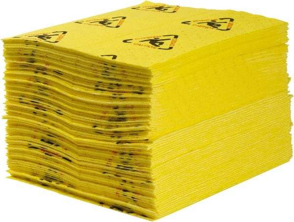 Brady SPC Sorbents - 30 Gal Capacity per Package, Chemical/Hazmat Mat - 19" Long x 15" Wide, Yellow, Polypropylene - Industrial Tool & Supply