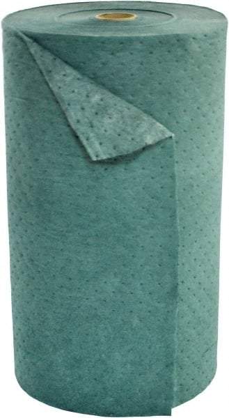 Brady SPC Sorbents - 49 Gal Capacity per Package, Universal Roll - 150' Long x 30" Wide, Green, Recycled Fibers - Industrial Tool & Supply