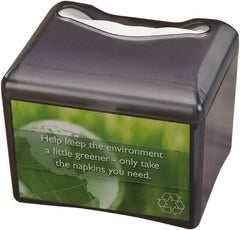 San Jamar - 6-1/2 x 6-1/8 x 6-7/8, Napkin Dispenser - Control Face with Advertising Insert, Black Pearl - Industrial Tool & Supply