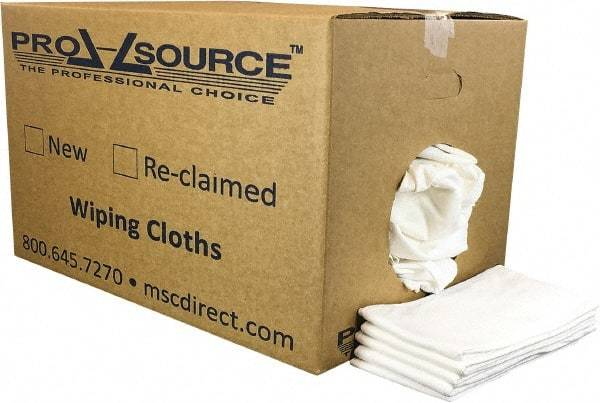 PRO-SOURCE - 12 Inch Long x 20 Inch Wide Virgin Cotton Diaper Rags - White, Lint Free, 25 Lbs. at 2 to 4 per Pound, Box - Industrial Tool & Supply