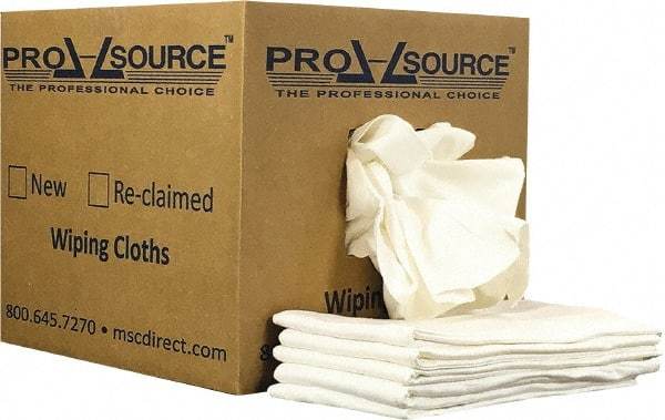 PRO-SOURCE - 12 Inch Long x 20 Inch Wide Virgin Cotton Diaper Rags - White, Lint Free, 10 Lbs. at 2 to 4 per Pound, Box - Industrial Tool & Supply