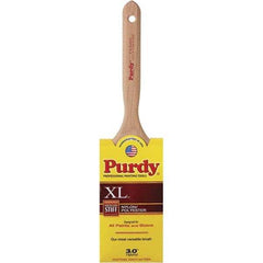 Purdy - 3" Flat Synthetic Trim Brush - Wood Fluted Handle - Industrial Tool & Supply