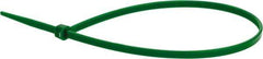 Value Collection - 9.8" Long Green Nylon Standard Cable Tie - 40 Lb Tensile Strength, 70mm Max Bundle Diam - Industrial Tool & Supply