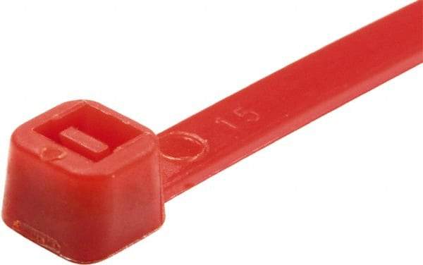 Value Collection - 8" Long Red Nylon Standard Cable Tie - 50 Lb Tensile Strength, 54mm Max Bundle Diam - Industrial Tool & Supply