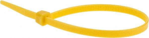 Value Collection - 8" Long Yellow Nylon Standard Cable Tie - 50 Lb Tensile Strength, 54mm Max Bundle Diam - Industrial Tool & Supply