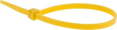 Value Collection - 8" Long Yellow Nylon Standard Cable Tie - 50 Lb Tensile Strength, 54mm Max Bundle Diam - Industrial Tool & Supply