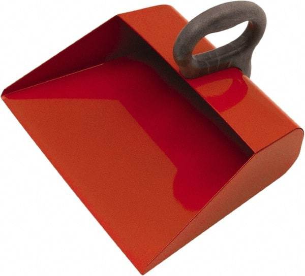 PRO-SOURCE - 14" Wide Handheld Dustpan - Steel Body, 6" Plastic Handle - Industrial Tool & Supply