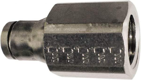 Legris - 4mm Outside Diam, 1/4 BSPP, Nickel Plated Brass Push-to-Connect Tube Female Connector - 435 Max psi, Tube to Female BSPP Connection, FKM O-Ring - Industrial Tool & Supply
