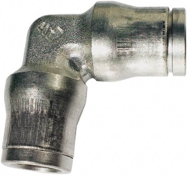 Legris - 12mm Outside Diam, Nickel Plated Brass Push-to-Connect Tube Union Elbow - 435 Max psi, Tube to Tube Connection, FKM O-Ring - Industrial Tool & Supply