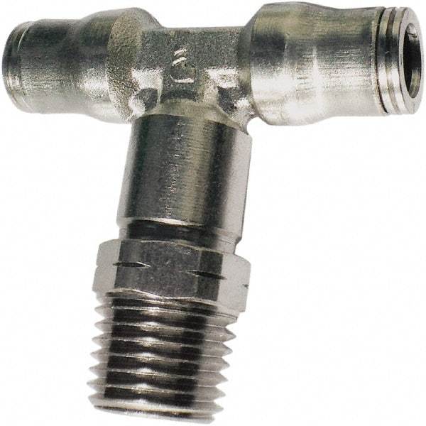 Legris - 10mm Outside Diam, 3/8 BSPT, Nickel Plated Brass Push-to-Connect Tube Male Branch Tee - 435 Max psi, Tube to Male BSPT Connection, FKM O-Ring - Industrial Tool & Supply