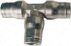 Legris - 5/16" Outside Diam, Nickel Plated Brass Push-to-Connect Tube Union Tee - 435 Max psi, Tube to Tube Connection, FKM O-Ring - Industrial Tool & Supply