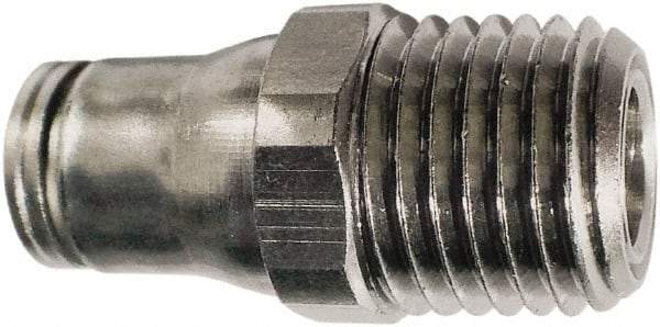 Legris - 6mm Outside Diam, 1/8 BSPT, Nickel Plated Brass Push-to-Connect Tube Male Connector - 435 Max psi, Tube to Male BSPT Connection, FKM O-Ring - Industrial Tool & Supply