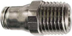 Legris - 3/8" Outside Diam, 3/8 NPT, Nickel Plated Brass Push-to-Connect Tube Male Connector - 435 Max psi, Tube to Male NPT Connection, FKM O-Ring - Industrial Tool & Supply