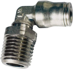Legris - 12mm Outside Diam, 3/8 BSPT, Nickel Plated Brass Push-to-Connect Tube Male Elbow - 435 Max psi, Tube to Male BSPT Connection, FKM O-Ring - Industrial Tool & Supply