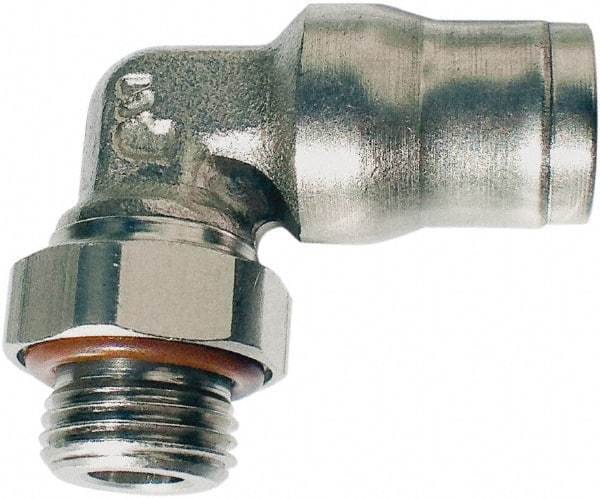 Legris - 8mm Outside Diam, 1/4 BSPP, Nickel Plated Brass Push-to-Connect Tube Male Elbow - 435 Max psi, Tube to Male BSPP Connection, FKM O-Ring - Industrial Tool & Supply