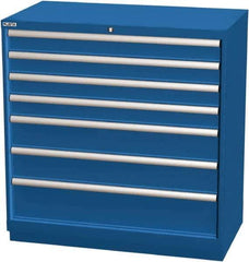 LISTA - 7 Drawer, Modular Storage Cabinet - Steel, 40-1/4" Wide x 22-1/2" Deep x 41-3/4" High, Blue - Industrial Tool & Supply