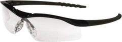 MCR Safety - +1, Clear Lenses, Scratch Resistant, Framed Magnifying Safety Glasses - Size Universal, Wrap Around, Black Frame - Industrial Tool & Supply