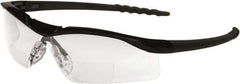 MCR Safety - +2, Clear Lenses, Scratch Resistant, Framed Magnifying Safety Glasses - Size Universal, Wrap Around, Black Frame - Industrial Tool & Supply