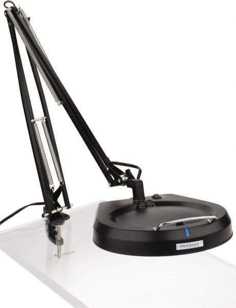 Value Collection - 50 Inch, Swing Arm, Clamp on, Fluorescent, Black, Magnifying Task Light - 32 Watt, 1.75x Magnification, 7 Inch Wide, 7 Inch Long - Industrial Tool & Supply