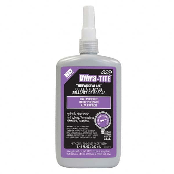 Vibra-Tite - 250 mL Bottle, Purple, Pneumatic - Hydraulic Thread Sealant - Industrial Tool & Supply